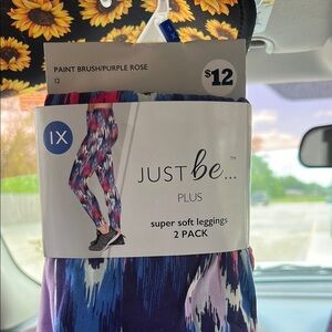 Just Be Plus Super Soft Leggings - Purple and Pink